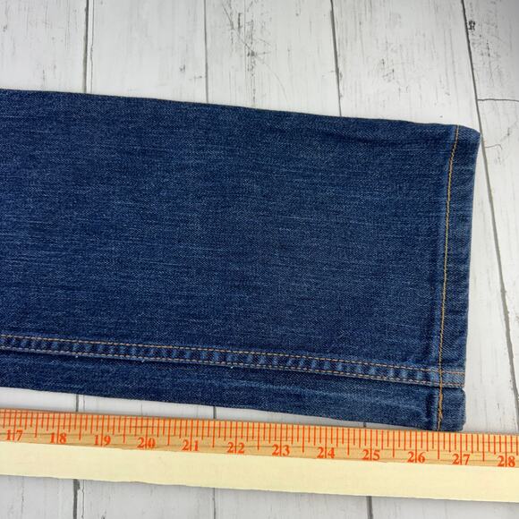 PRADA Dark Blue Stretch Denim Contour Fit Straight Leg High Rise Jeans Size 29 - Picture 14 of 16